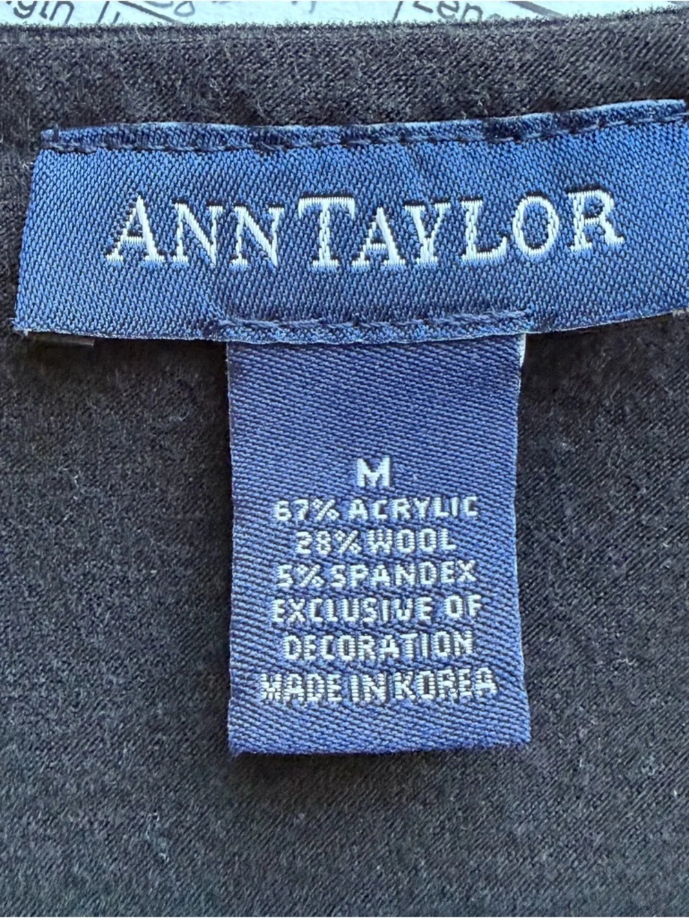 Ann Taylor Black Ruffle Trim Cardigan Sweater Size M Classic Lightweight - Picture 8 of 9